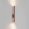 Aplique de pared Laser, color cobre, metal, 40 cm de alto, G9