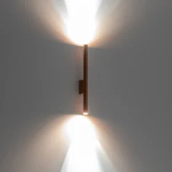 Aplique de pared Laser, color cobre, metal, 40 cm de alto, G9