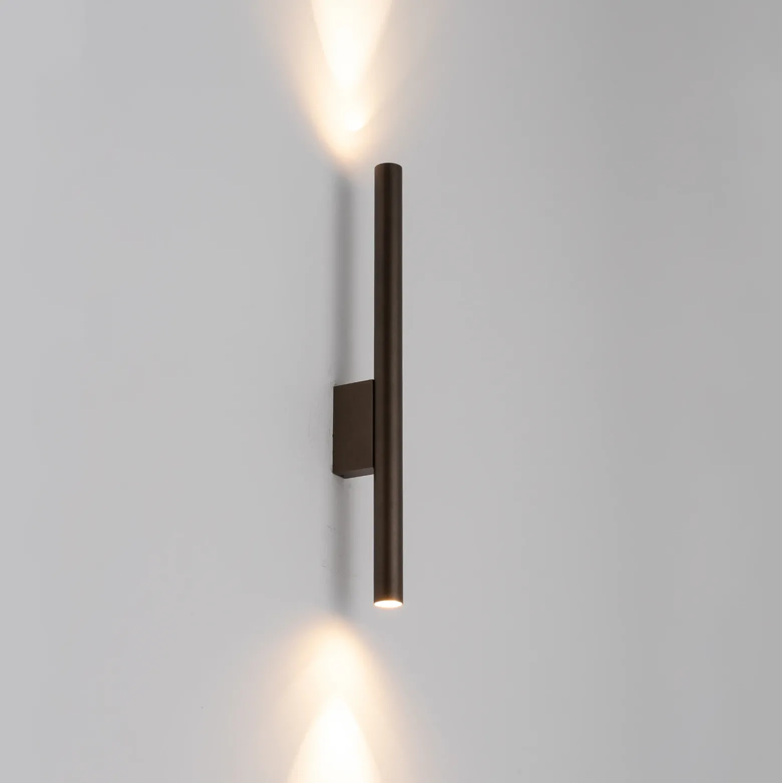 Aplique de pared Laser, marrón, metal, 40 cm de alto, G9