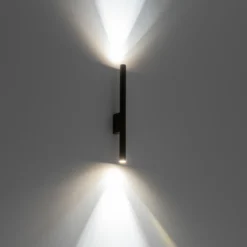Aplique de pared Laser, marrón, metal, 40 cm de alto, G9
