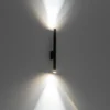 Aplique de pared Laser, marrón, metal, 40 cm de alto, G9