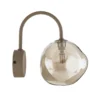 Aplique de pared Lava, beige, cristal, altura 21 cm, G9