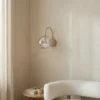 Aplique de pared Lava, beige, cristal, altura 21 cm, G9