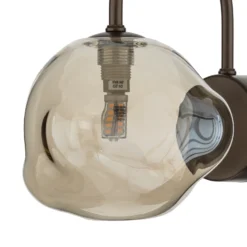 Aplique de pared Lava, marrón, cristal, altura 21 cm, G9