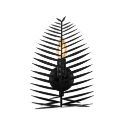 Aplique de pared LEAF, negro, altura 30 cm, metal, E14