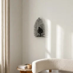 Aplique de pared LEAF, negro, altura 30 cm, metal, E14