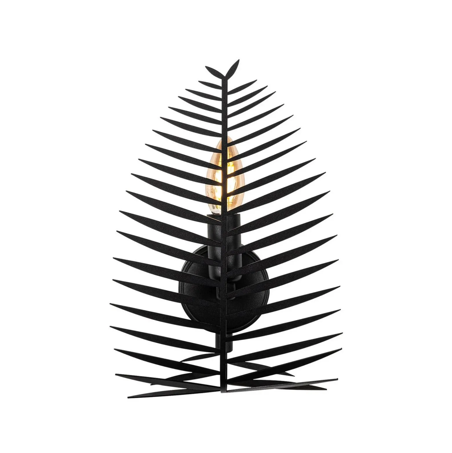 Aplique de pared LEAF, negro, altura 30 cm, metal, E14
