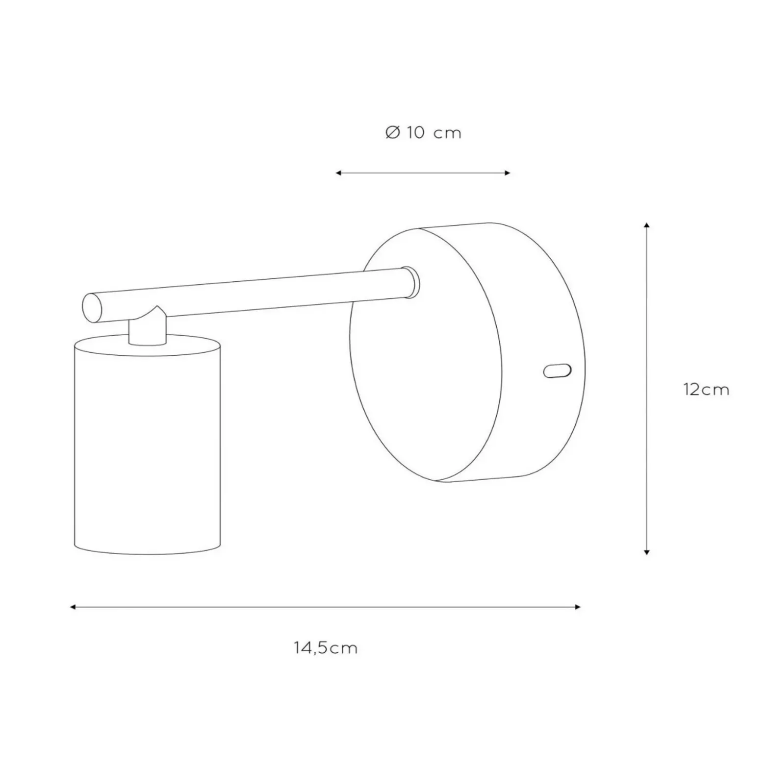 Aplique de pared Leanne, negro