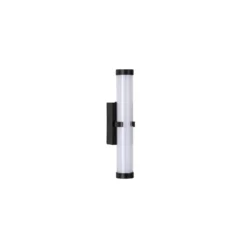Aplique de pared LED, acero blanco/negro, cristal, IP44