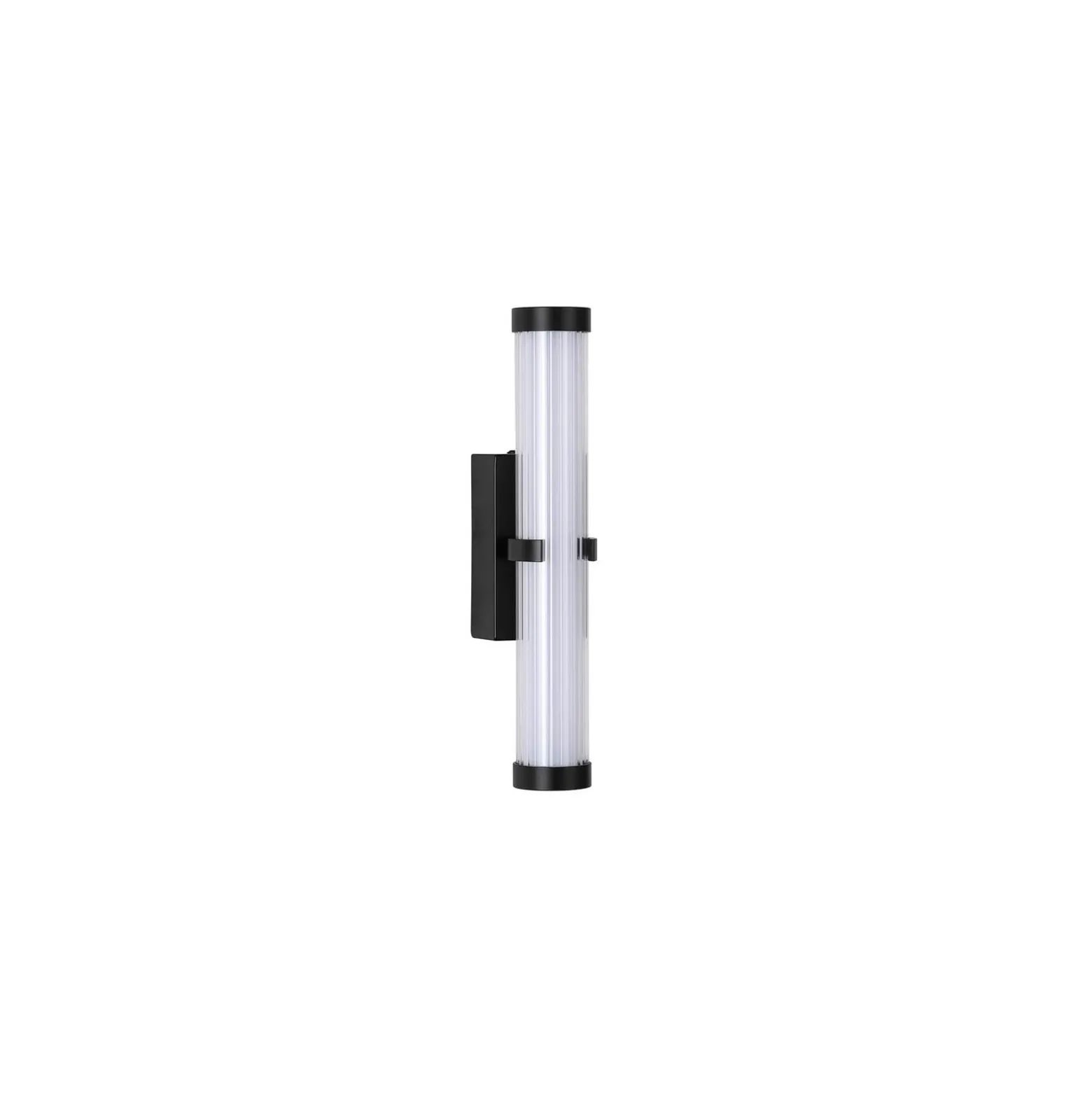 Aplique de pared LED, acero blanco/negro, cristal, IP44