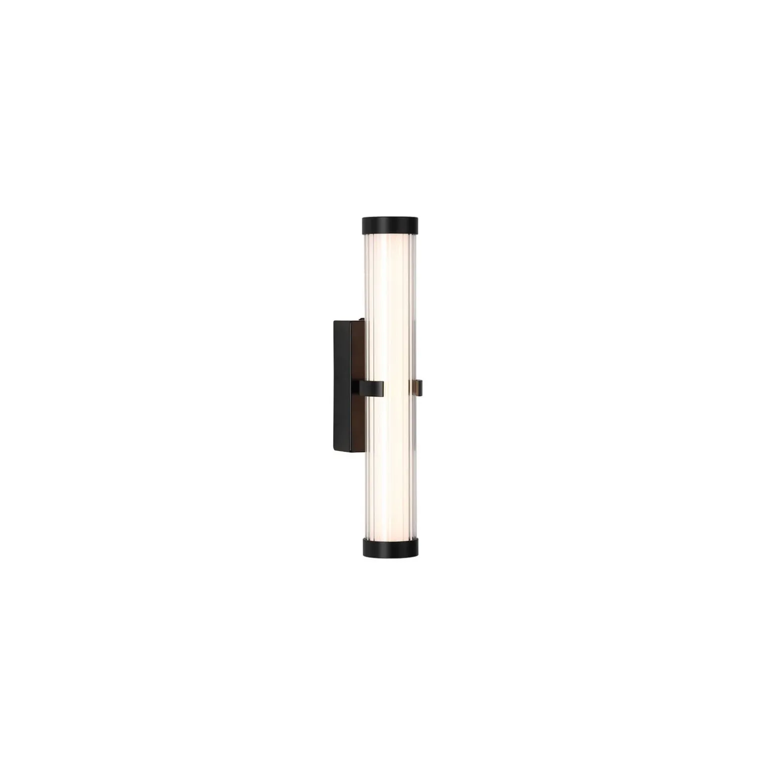 Aplique de pared LED, acero blanco/negro, cristal, IP44