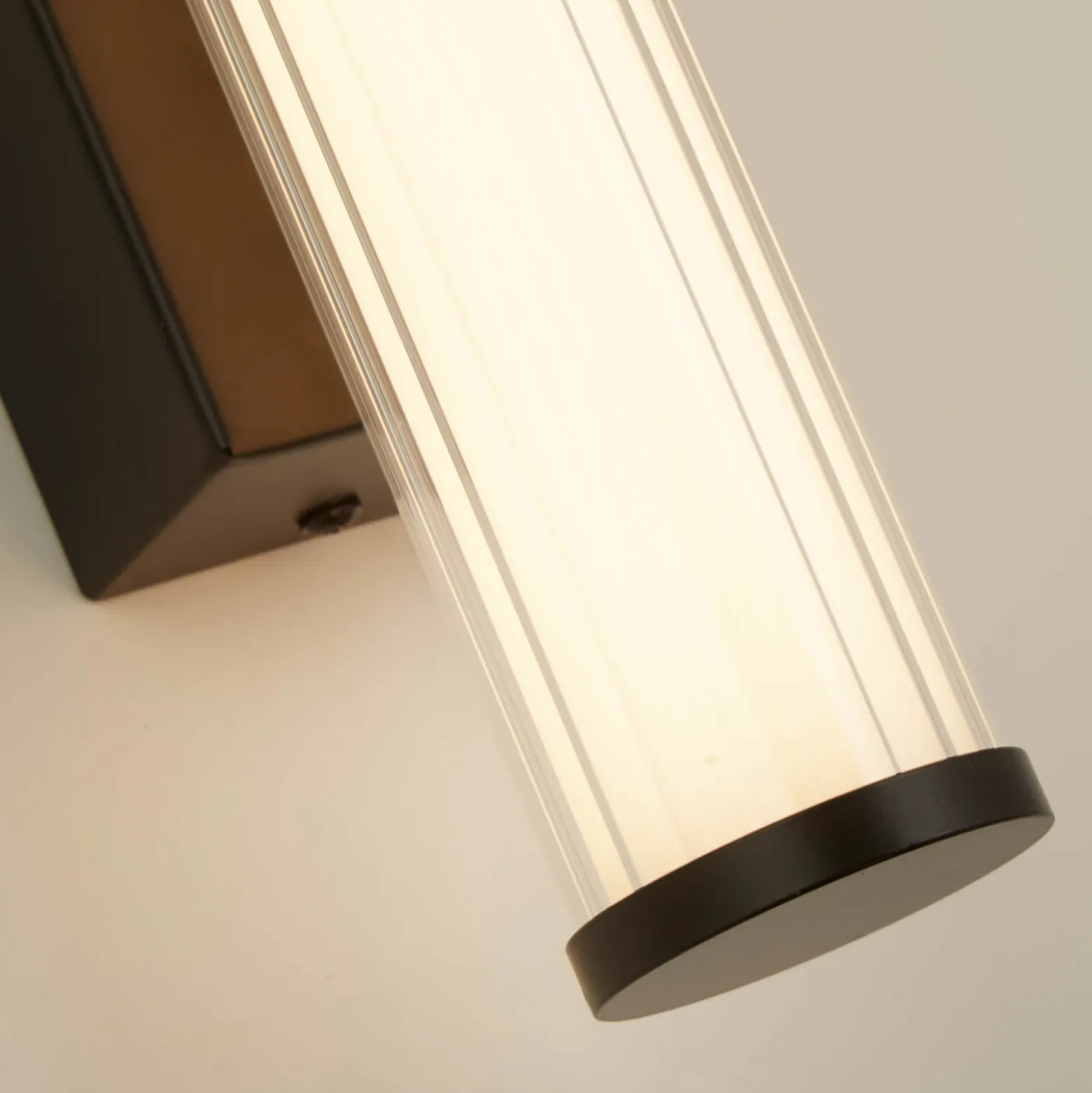 Aplique de pared LED, acero blanco/negro, cristal, IP44