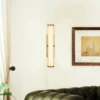 Aplique de pared LED, acero dorado/blanco, cristal, IP44