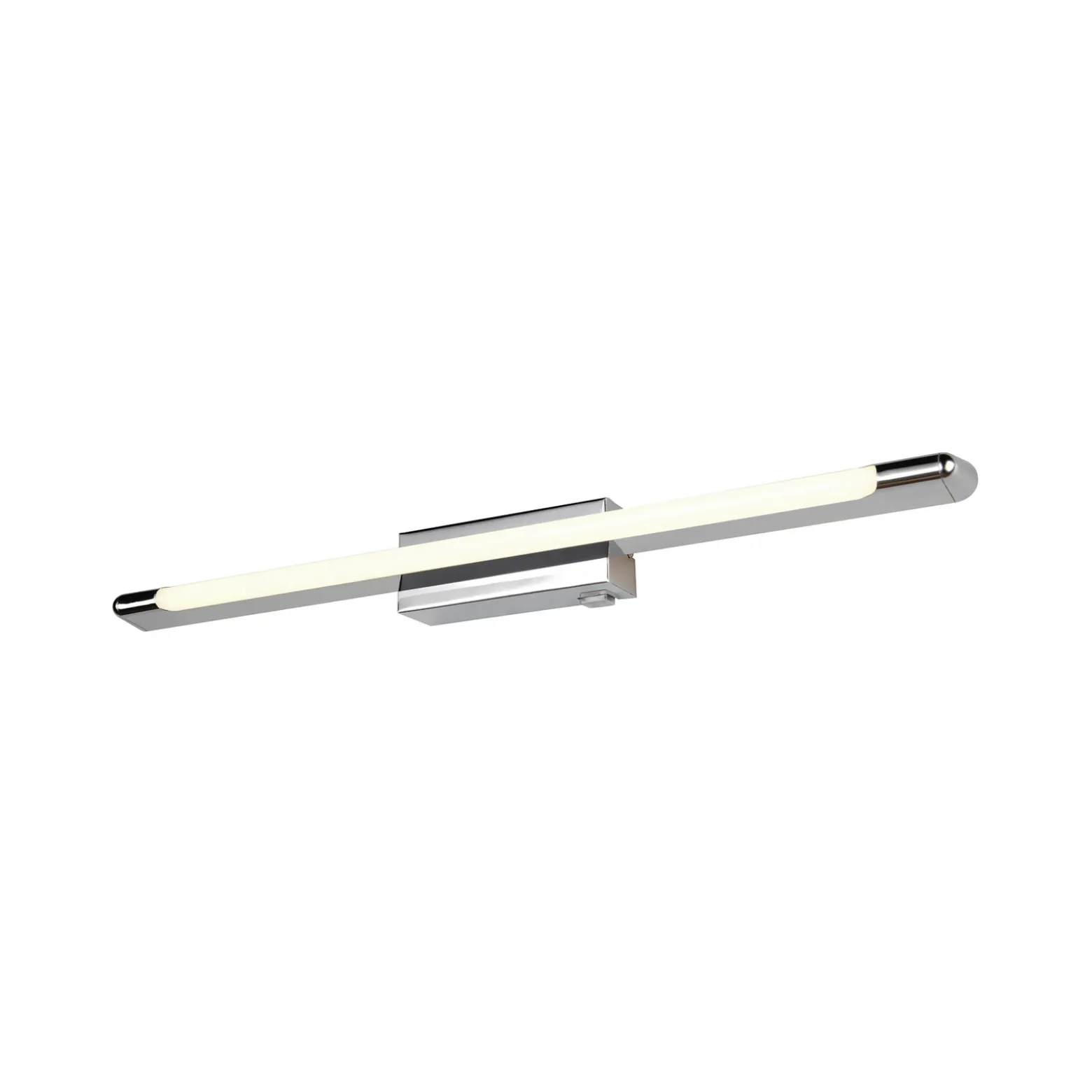 Aplique de pared LED Alberto, cromado, 71 cm de ancho, metal, IP44