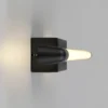 Aplique de pared LED Alberto negro, 71 cm de ancho, IP44
