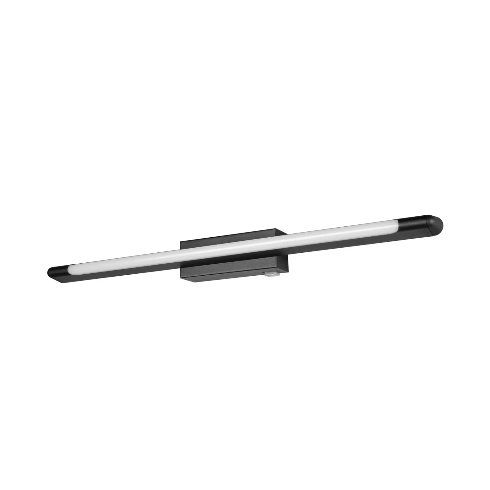 Aplique de pared LED Alberto negro, 71 cm de ancho, IP44