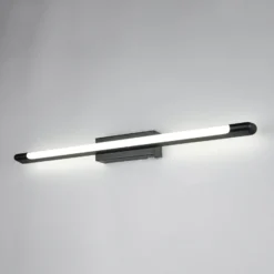 Aplique de pared LED Alberto negro, 71 cm de ancho, IP44