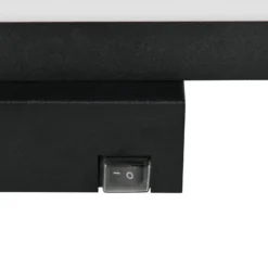 Aplique de pared LED Alberto negro, 71 cm de ancho, IP44