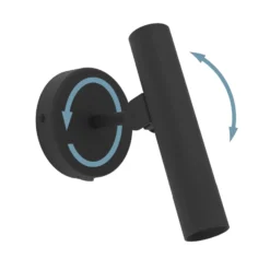 Aplique de pared LED Almudaina, negro, 11 cm de ancho, acero