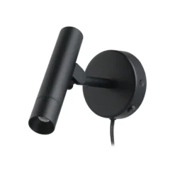 Aplique de pared LED Almudaina, negro, 11 cm de ancho, acero