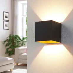 Aplique de pared LED Arcchio Aldrina, negro, set de 2