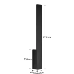 Aplique de pared LED Arcchio Ivano, 42,5 cm, negro, metal