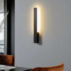 Aplique de pared LED Arcchio Ivano, 42,5 cm, negro, metal