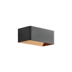 Aplique de pared LED Arcchio Karam, 20 cm, negro, metal, arriba/abajo