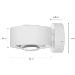 Aplique de pared LED Arcchio, Linse, arriba/abajo, blanco, metal