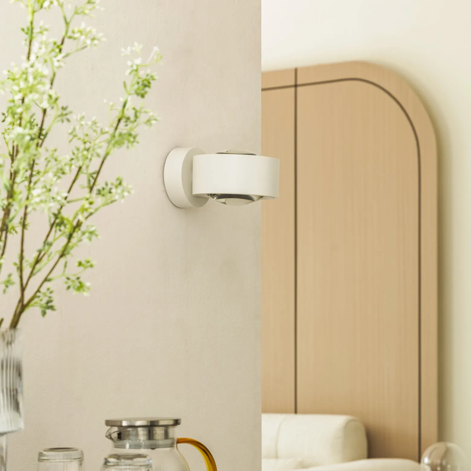 Aplique de pared LED Arcchio, Linse, arriba/abajo, blanco, metal