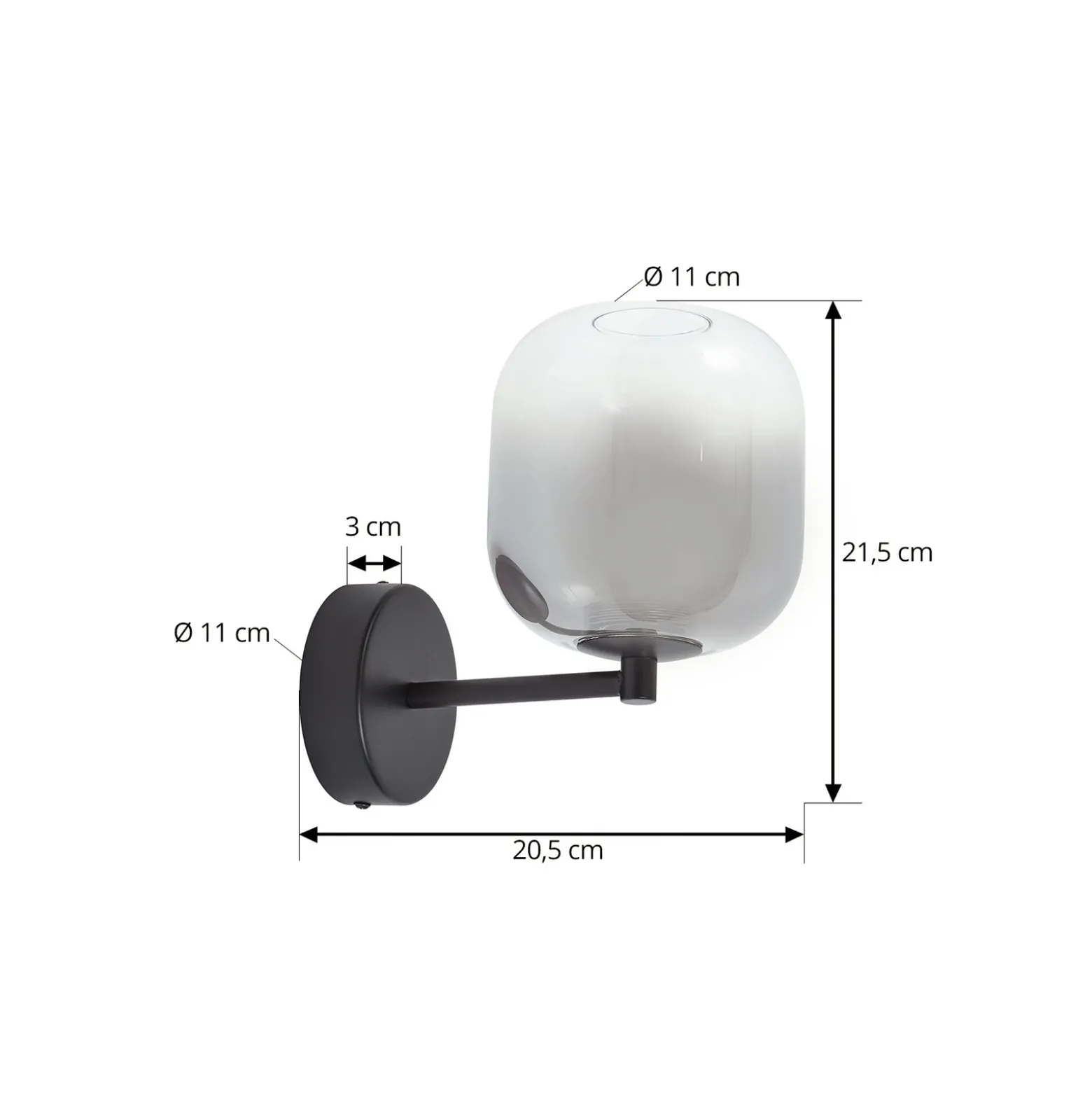 Aplique de pared LED Avelina de Lucande, gris humo