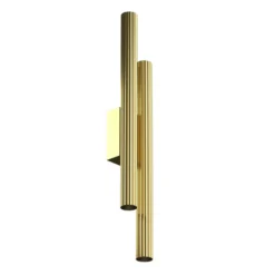 Aplique de pared LED Calipso, latón, altura 49 cm, metal, 4 luces.