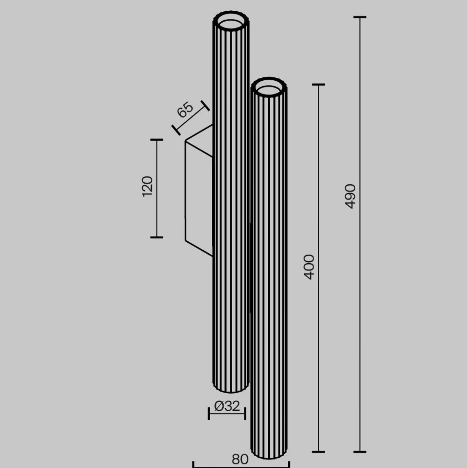 Aplique de pared LED Calipso, latón, altura 49 cm, metal, 4 luces.