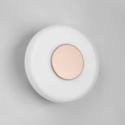 Aplique de pared LED Celeste, marrón/blanco, Ø 22 cm cristal atenuable