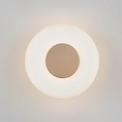 Aplique de pared LED Celeste, marrón/blanco, Ø 22 cm cristal atenuable