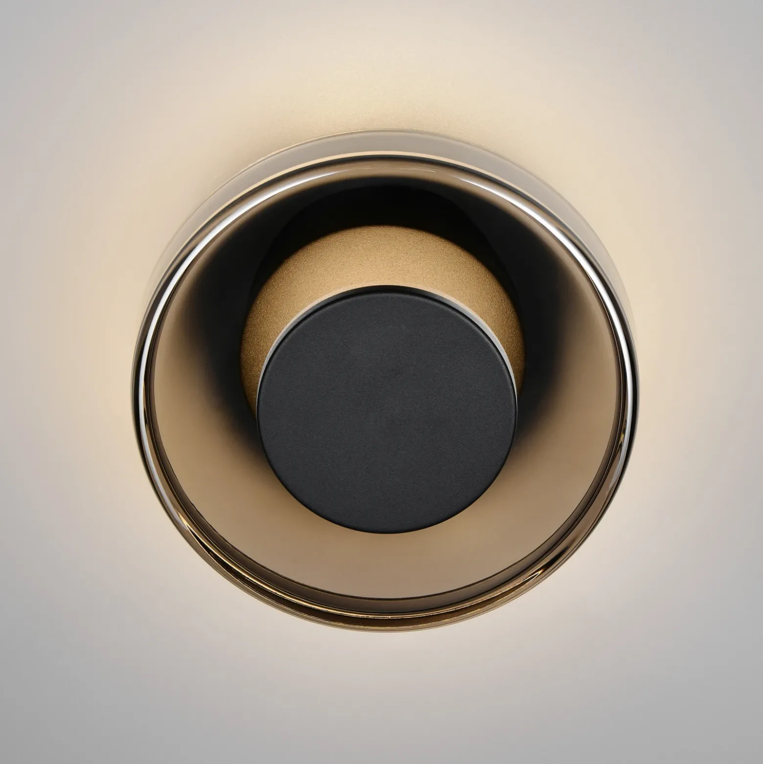 Aplique de pared LED Celeste, negro/cromo, Ø 22 cm cristal atenuable