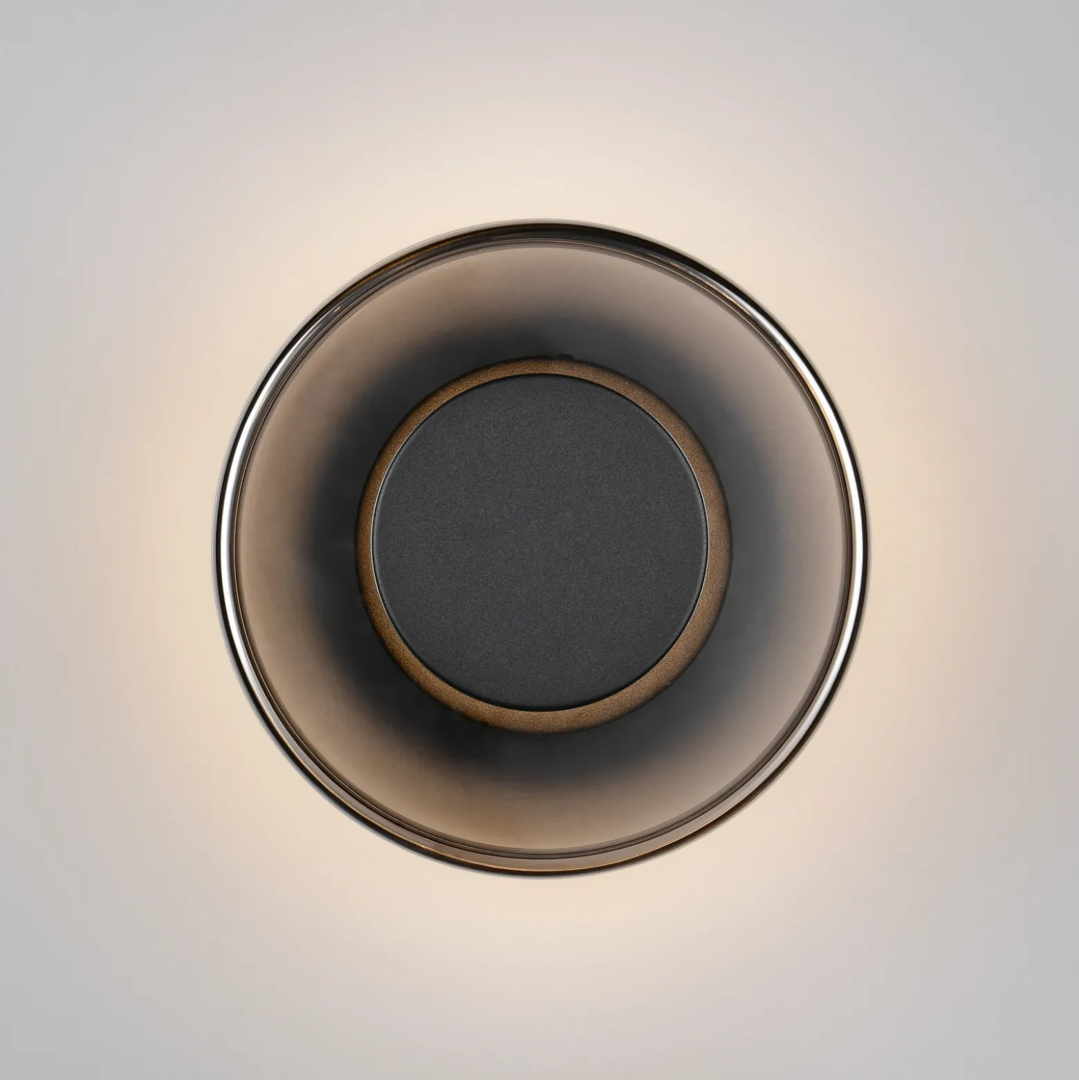 Aplique de pared LED Celeste, negro/cromo, Ø 22 cm cristal atenuable