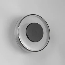 Aplique de pared LED Celeste, negro/cromo, Ø 22 cm cristal atenuable