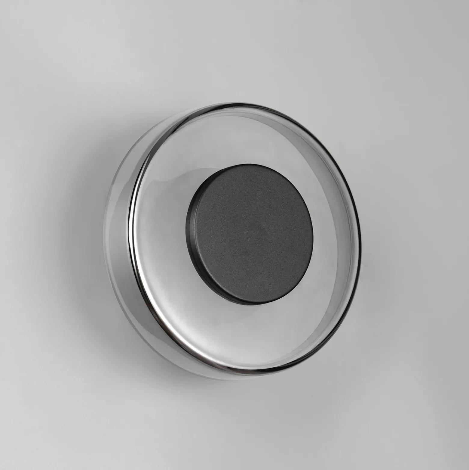Aplique de pared LED Celeste, negro/cromo, Ø 22 cm cristal atenuable
