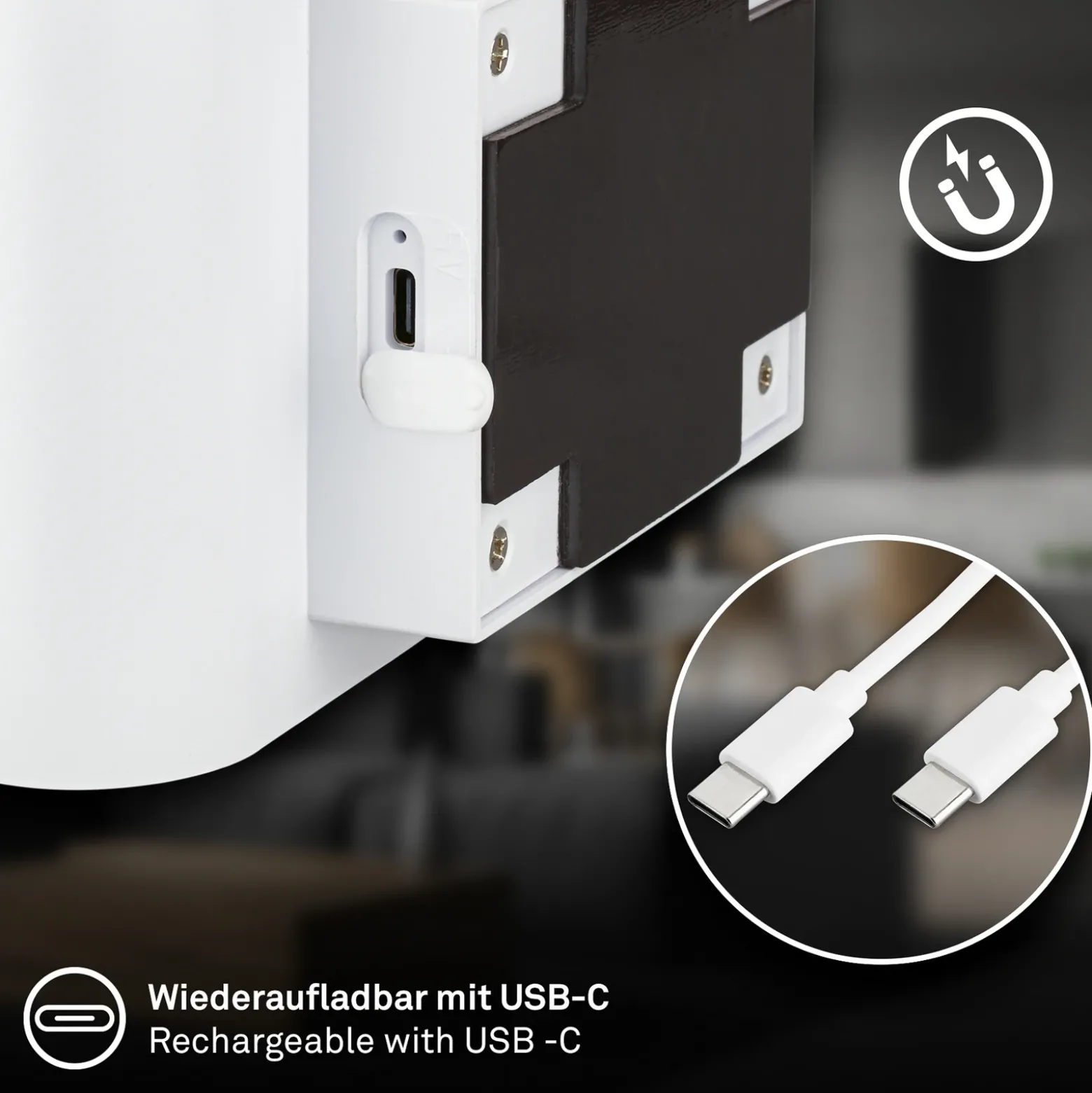 Aplique de pared LED Chat, blanco, 16 cm, plástico, sensor