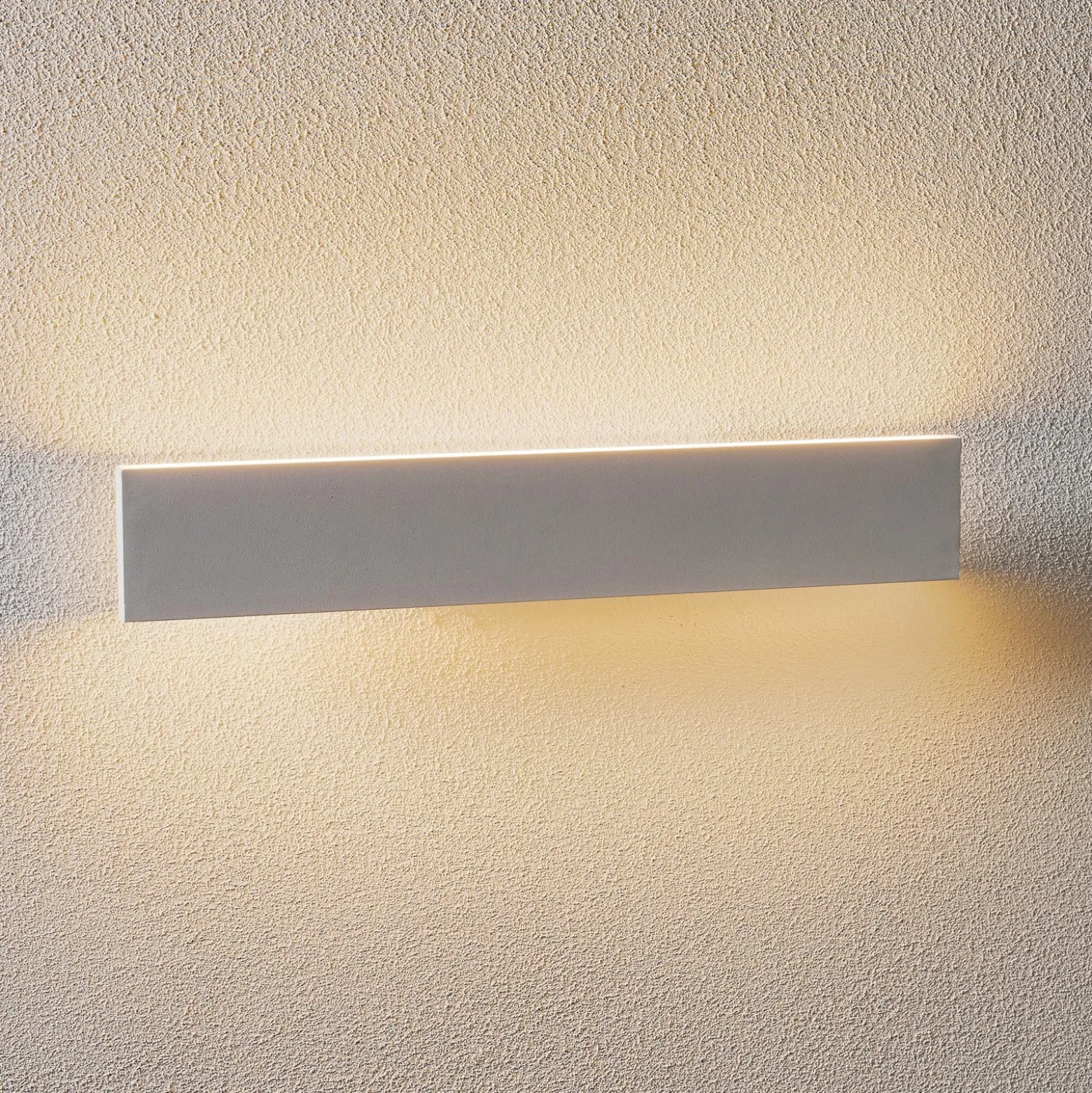 Aplique de pared LED Concha 47 cm, blanco