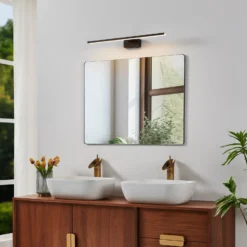 Aplique de pared LED Conettilla, negra, ancho 60 cm, IP44, CCT