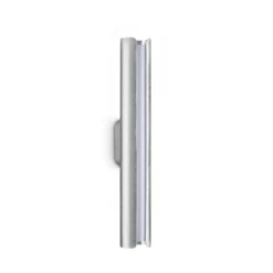 Aplique de pared LED Dorica de IDEAL LUX, color acero, altura 30 cm, metal