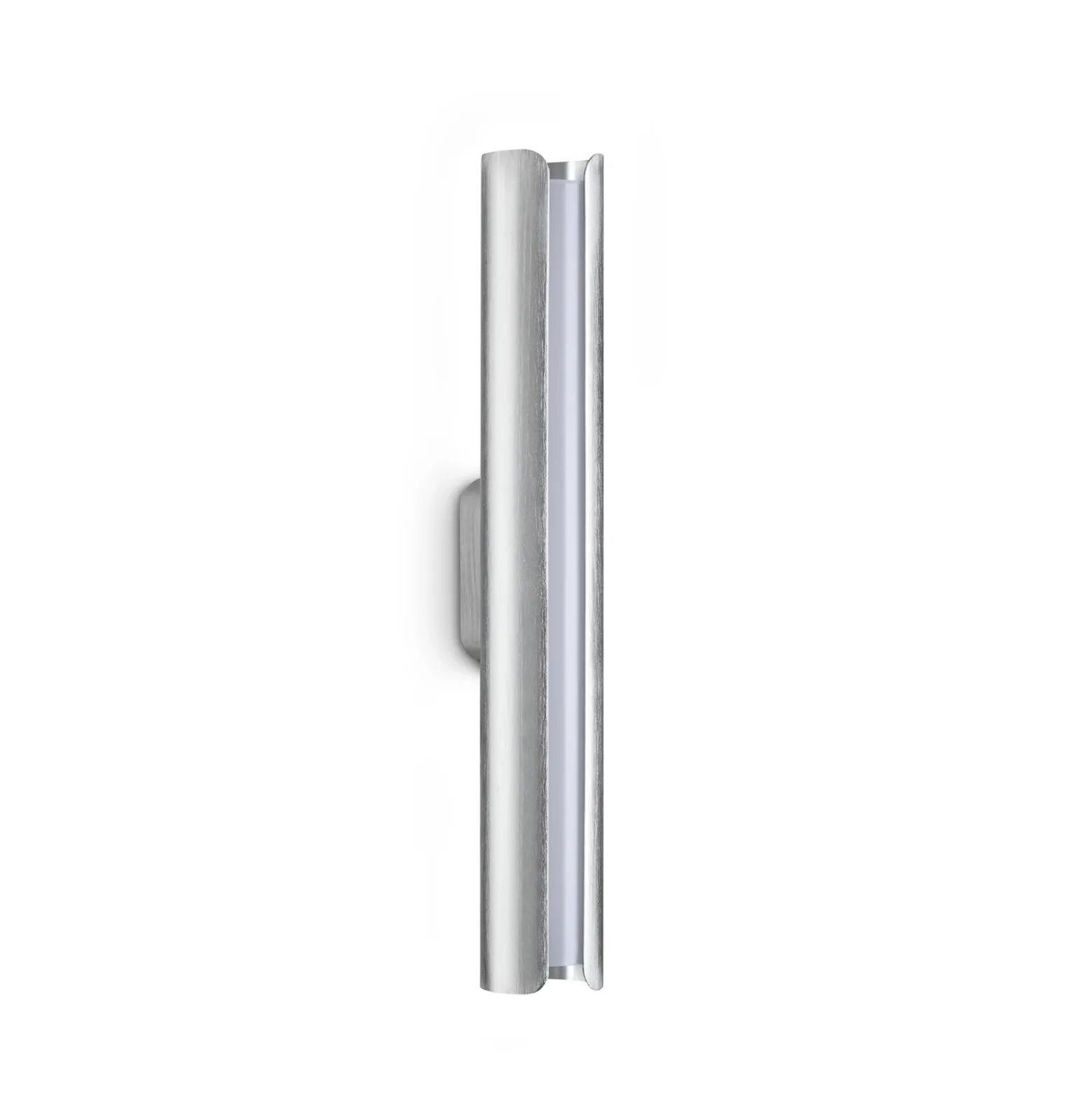 Aplique de pared LED Dorica de IDEAL LUX, color acero, altura 30 cm, metal