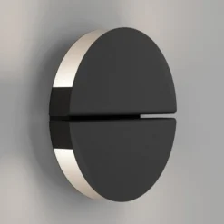 Aplique de pared LED EGLO PIANOSA, negro, Ø 18 cm, IP44, CCT