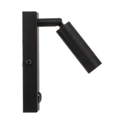 Aplique de pared LED Enzo angular con interruptor, negro