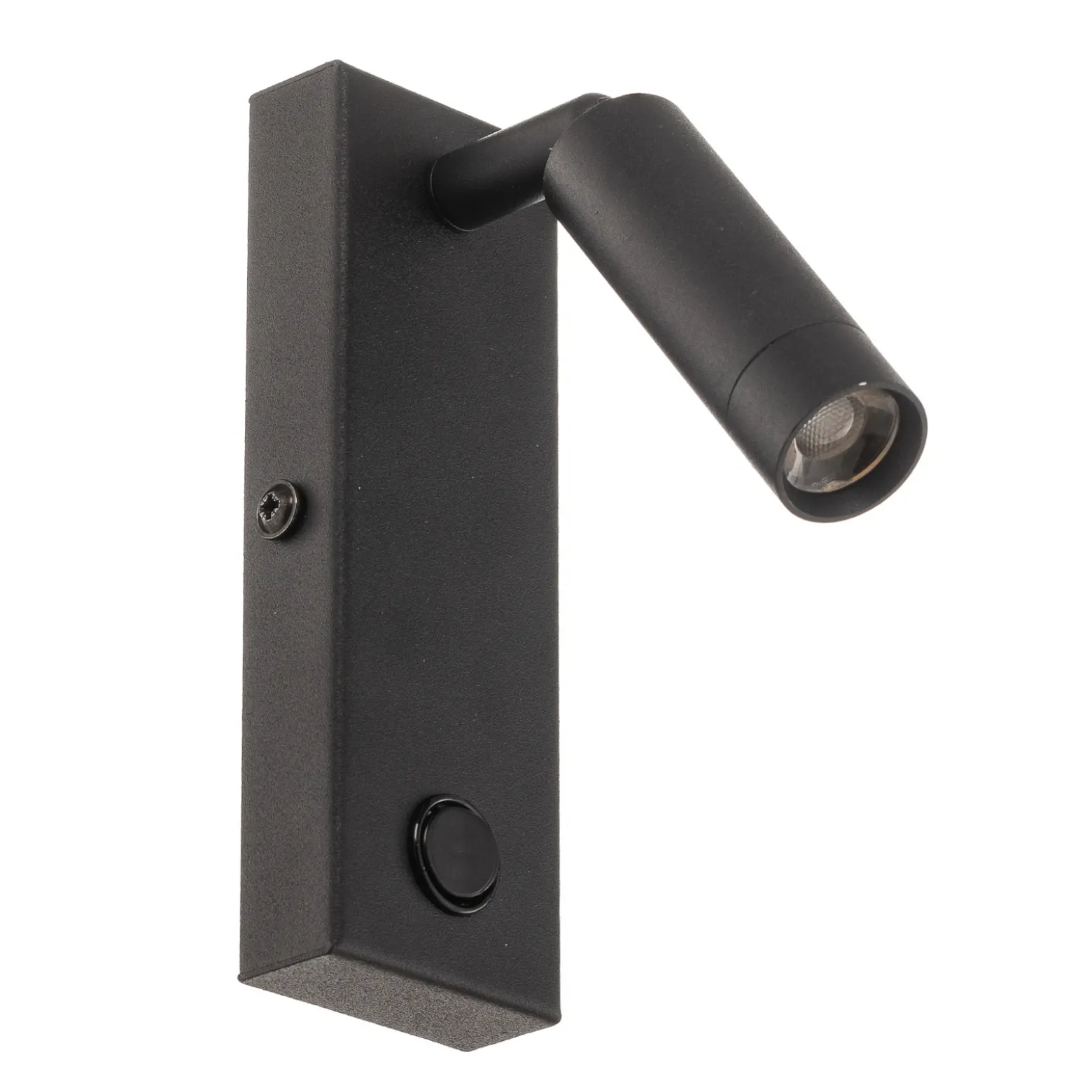 Aplique de pared LED Enzo angular con interruptor, negro
