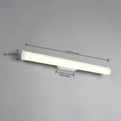 Aplique de pared LED Ernesto, blanco mate, 60 cm de ancho, 4.000 K, IP44