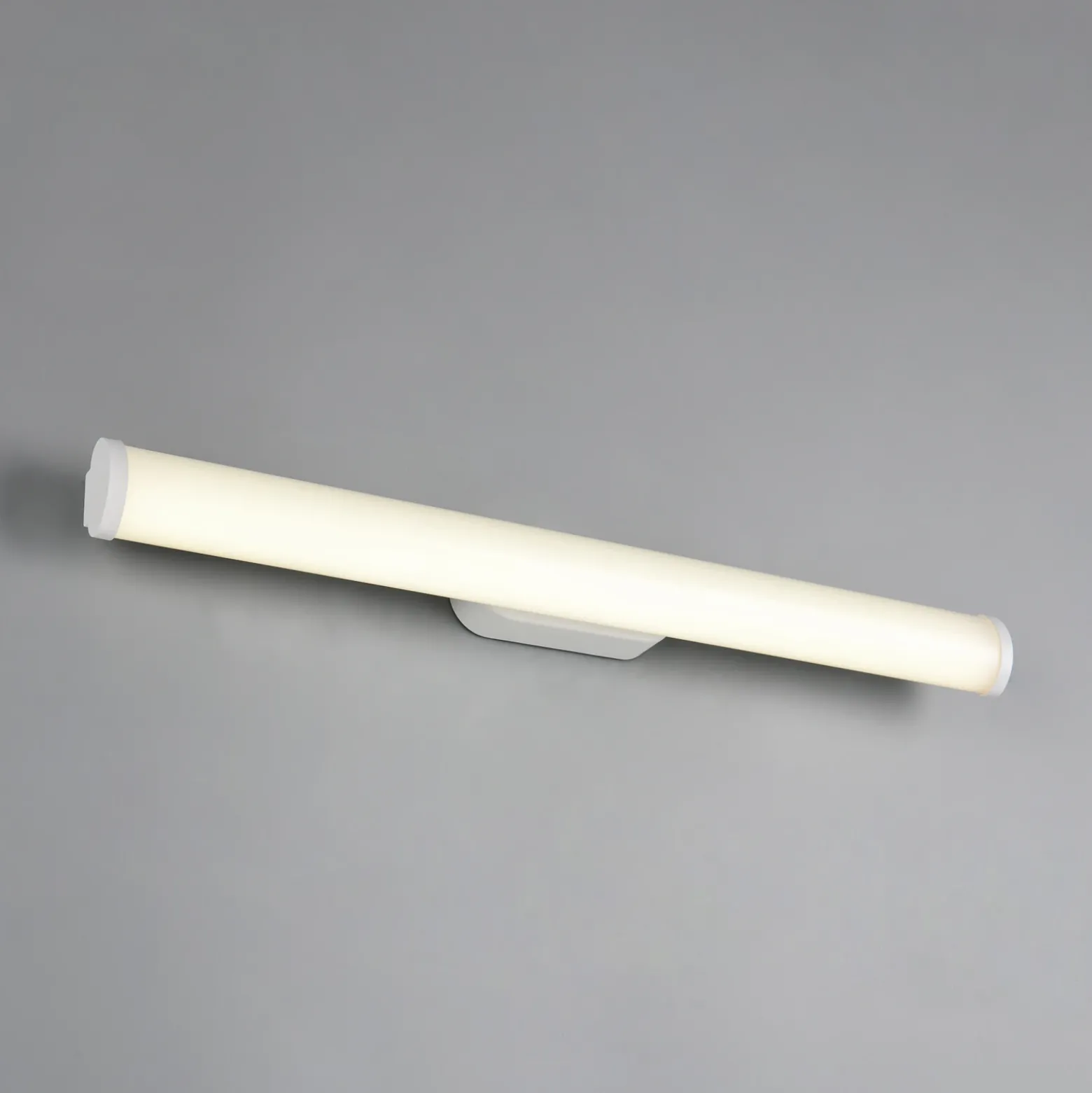 Aplique de pared LED Ernesto, blanco mate, 60 cm de ancho, 4.000 K, IP44