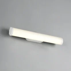 Aplique de pared LED Ernesto, blanco mate, 40 cm de ancho, 4.000 K, IP44